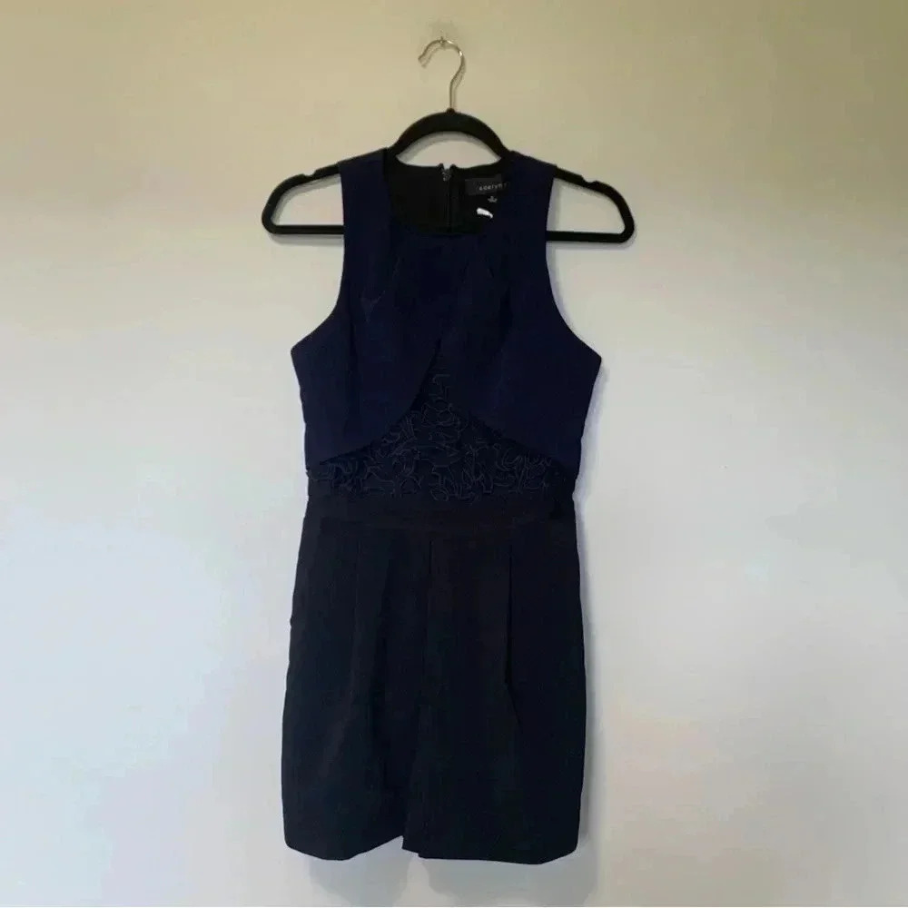 NWT  Adelyn Rae lace navy black romper
